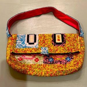 Christiana Vintage beaded handbag. Geometric  Design! Vibrant Colors